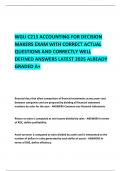 WGU C213 ACCOUNTING FOR DECISION MAKERS EXAM WITH CORRECT ACTUAL QUESTIONS AND CORRECTLY WELL DEFINED ANSWERS LATEST 2025 ALREADY GRADED A+ 