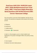 Final Exam: NUR 2356 / NUR2356 (Latest 2025 / 2026) Multidimensional Care I Final Exam / MDC 1 Final Exam Highly Rated Quiz Bank| Questions with Verified Answers|100% Correct- Rasmussen College.