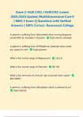 Exam 2: NUR 2392 / NUR2392 (Latest 2025/2026 Update) Multidimensional Care II / MDC 2 Exam 2| Questions with Verified Answers | 100% Correct- Rasmussen College.