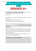 DOT: NRCME Final Exam 2025-2026. Questions with Verified Answers. Latest Update. GRADED A+.