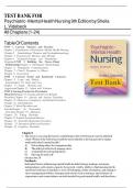 Test Bank for Psychiatric-Mental Health Nursing 9th Edition by Sheila L. Videbeck All Chapters (1-24)  ISBN: 9781975184773  