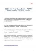 SOCY 101 Final Study Guide - PERRY With Complete Solutions (2025)!!