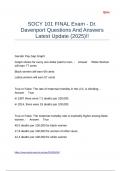 SOCY 101 FINAL Exam - Dr. Davenport Questions And Answers Latest Update (2025)!!.