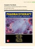 Complete Test Bank _ Pharmacotherapy: A Pathophysiologic Approach 10th Edition, By Joseph Dipiro & 5 More All Chapters 1-144| 18 Units| Latest Version With Verified And Detailed Answers