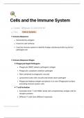 Cells and the Immune System Summary