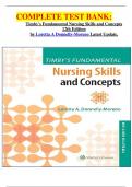 COMPLETE TEST BANK: Timby's Fundamental Nursing Skills and Concepts 12th Edition by Loretta A Donnelly-Moreno Latest Update. 