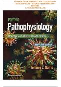 TEST BANK For Porth's Pathophysiology Concepts of Altered Health States 11th Edition by Tommie L. Norris, Verified Chapters 1 - 52, Complete Newest Version