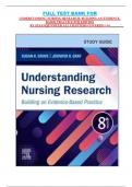 TEST BANK FOR UNDERSTANDING NURSING RESEARCH: BUILDING AN EVIDENCE-BASED PRACTICE 8TH EDITION