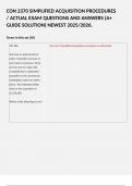 CON 2370 SIMPLIFIED ACQUISITION PROCEDURES / ACTUAL EXAM QUESTIONS AND ANSWERS (A+ GUIDE SOLUTION) NEWEST 2025/2026.  Terms in this set (50) T01.E06 You have a requirement for water restoration services at your base in Louisiana. Three services are of a t