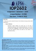 IOP2602 Assignment 1 (ANSWERS) Semester 1 2025 - DISTINCTION GUARANTEED