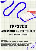 TPF3703 Assignment 4 - Portfolio 51 | Due August 2025