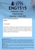 ENG1515 Assignment 1 (ANSWERS) 2025 - DISTINCTION GUARANTEED