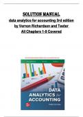 Solution manual  for data analytics for accounting 3rd edition  by Vernon Richardson and Teeter  All Chapters 1-9 Covered 