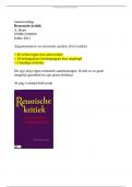 Samenvatting Retorische kritiek HST 1 tm 6 - A. Braet Editie 2011 - 9789012583091 + oefentoets + belangrijkste kernbegrippen uitgelegd