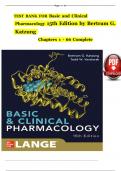 Test Bank for Basic and Clinical Pharmacology 15th Edition By Bertram G. Katzung Chapter 1-66 Complete Guide