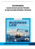 Solution manual  for business law text & exercises 10th edition  by roger Leroy miller All Chapters 1-43 Covered