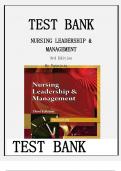 Test Bank For Nursing Leadership & Management, 3rd Edition By Patricia Kelly Chapter 1-31