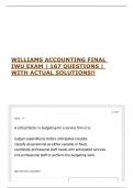 WILLIAMS ACCOUNTING FINAL IWU EXAM | 167 QUESTIONS | WITH ACTUAL SOLUTIONS!!