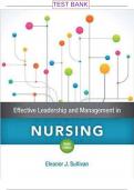 Test bank for effective leadership and management in nursing 9th edition eleanor j sullivan