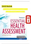 TEST BANK ESSENTIAL HEALTH ASSESSMENT 2nd edition, Janice Thompson 2023/2024{chapter1-24}