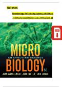 Test Bank for Microbiology: An Evolving Science 5th Edition by Slonczewski & Foster, All Chapters 1 - 28 Complete, Verified Latest Edition