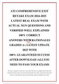 ATI COMPREHENSIVE EXIT RETAKE EXAM 2024-2025 LATEST REAL EXAM WITH ACTUAL NGN QUESTIONS AND VERIFIED WELL EXPLAINED 100% CORRECT ANSWERS WITH RATIONALES GRADED A+ LATEST UPDATE 2025 WITH 100% GUARANTEED SUCCESS AFTER DOWNLOAD (ALLYOU NEED TO PASS YOUR EXA