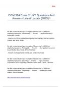 COM 314 Exam 2 UKY Questions And Answers Latest Update (2025)!!