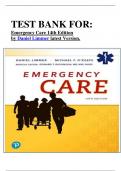 TEST BANK FOR: Emergency Care 14th Edition By Daniel Limmer Latest Version.