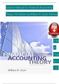 Solution Manual For Financial Accounting Theory 7th Edition by William R. Scott, Patricia O'Brien Chapters 1 - 13, Complete