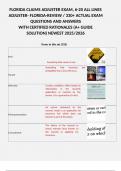 FLORIDA CLAIMS ADJUSTER EXAM, 6-20 ALL LINES ADJUSTER- FLORIDA-REVIEW / 330+ ACTUAL EXAM QUESTIONS AND ANSWERS WITH CERTIFIED RATIONALES (A+ GUIDE SOLUTION) NEWEST 2025/2026    Terms in this set (332)    Peril		Something that causes a loss.	  Hazard	Somet