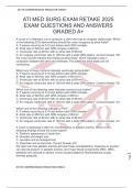 ATI MED SURG EXAM RETAKE 2025 EXAM QUESTIONS AND ANSWERS GRADED A+