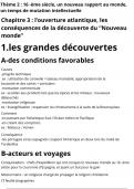 Cours complet sur l'ouverture atlantique, le nouveau monde, (XV/XVI ), programme de seconde 