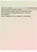 NSG 5003 WEEK 1, 2, 3, 4, 5, 6, 7, 8, 9, 10 KNOWLEDGE CHECK QUIZ / NSG5003 WEEK 1, 2, 3, 4, 5, 6, 7, 8, 9, 10 QUIZ (KNOWLEDGE CHECK) (NEWEST-2025): ADVANCED PATHOPHYSIOLOGY: SOUTH UNIVERSITY |100% VERIFIED AND CORRECT ANSWERS|  