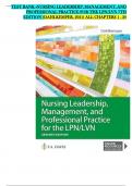 TEST BANK -NURSING LEADERSHIP, MANAGEMENT, AND PROFESSIONAL PRACTICE FOR THE LPN/LVN 7TH EDITION (DAHLKEMPER, 2021) ALL CHAPTERS 1 - 20