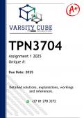 TPN3704 Assignment 1 (DETAILED ANSWERS) 2025 - DISTINCTION GUARANTEED