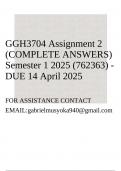 GGH3704 Assignment 2 (COMPLETE ANSWERS) Semester 1 2025 (762363) - DUE 14 April 2025