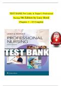 Test Bank For Leddy & Pepper’s Professional Nursing 9th Edition By Lucy Hood 9781496351364 Chapter 1-22 Complete Guide .