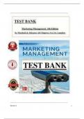 TEST BANK Marketing Management (4th Ed) By Johnston; Marshall| All 14 Chapters Covered