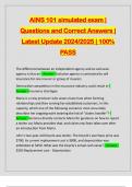 AINS 101 simulated exam | Questions and Correct Answers | Latest Update 2024/2025 | 100% PASS