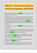 AINS 101 - Course Quiz | Questions and Correct Answers | 100% PASS