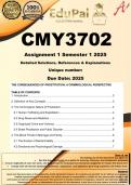 CMY3702 Assignment 1 (COMPLETE ANSWERS) Semester 1 2025  - DUE March 2025