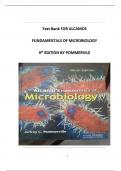 TEST BANK FOR ALCAMOS FUNDAMENTALS OF MICROBIOLOGY 9TH EDITION BY POMMERVILLE ALL CHAPTERS COVERED GRADED A+ LATEST UPDATE 2025/2026