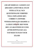 ANE 695 MODULE 1 LESSON 1/2/3 |2024-2025 LATEST REAL EXAM WITH ACTUAL NGN QUESTIONSAND VERIFIED WELL EXPLAINED 100% CORRECT ANSWERS WITH RATIONALES GRADED A+ LATEST UPDATE 2025 WITH 100% GUARANTEED SUCCESS AFTER DOWNLOAD (ALL YOUNEED TO PASS YOUR EXAMS