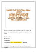  BARNEY FLETCHER FINAL EXAM | NEWEST ACTUAL EXAM COMPLETE QUESTIONS AND VERIFIED ANSWERS GRADED A+ | 100% PASS | 2025 UPDATE!!!