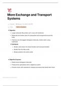 More Exchange and Transport Systems Summary