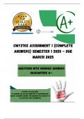 CMY3702 Assignment 1 (COMPLETE ANSWERS) Semester 1 2025 - DUE March 2025; 100% correct solutions and explanations. 