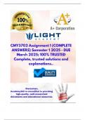 CMY3702 Assignment 1 (COMPLETE ANSWERS) Semester 1 2025 - DUE March 2025; 100% TRUSTED Complete, trusted solutions and explanations.