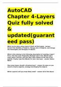 AutoCAD Chapter 4-Layers Quiz fully solved & updated(guaranteed pass).