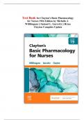 Test Bank for Clayton’s Basic Pharmacology for Nurses 19th Edition by Michelle J. Willihnganz || Samuel L. Gurevitz || Bruce Clayton Complete Update 2025