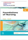 COMPLETE TEST BANK: Foundations of Nursing  9th Edition by Kim Cooper MSN Latest Update